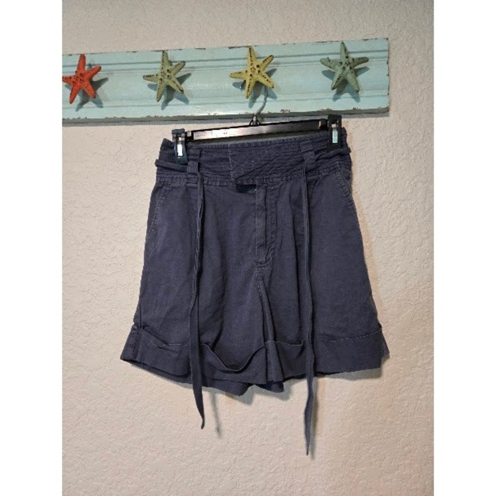 Marc by Marc Jacobs Navy Blue Paperbag Waist Belted Shorts Size 0